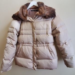 Anne Klein winter coat with faux fur collar Size 5-6, removable hoodie
